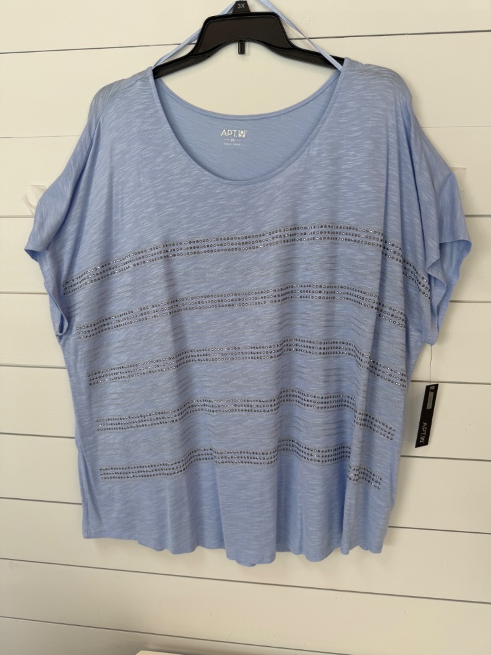Apt. 9 Women's Lavender Embellished Tunic Top Shirt OX 2X 3X